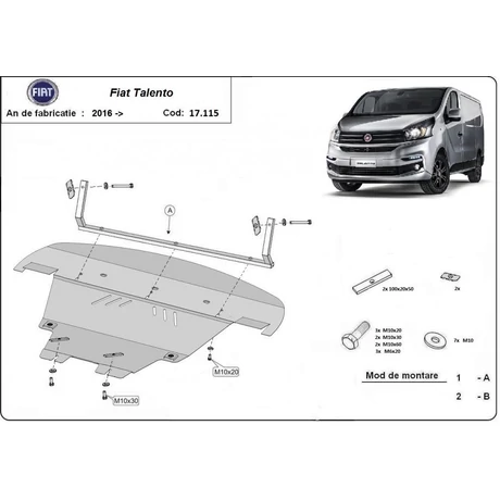 Fiat Talento, 2016-2018 - Motorvédő lemez