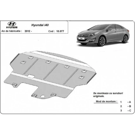 Hyundai I40 2012-2015 - Motorvédő lemez