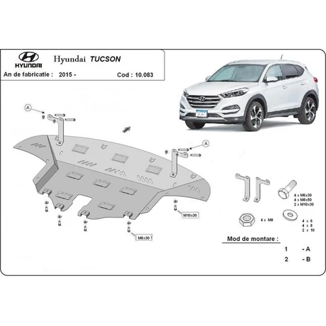 Hyundai Tucson, 2015-2018 - Motorvédő lemez