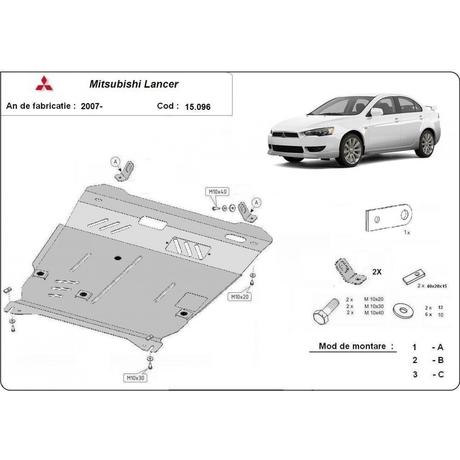Mitsubishi Lancer 2007-2018 - Motorvédő lemez