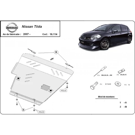 Nissan Tiida, 2007-2011 - Motorvédő lemez