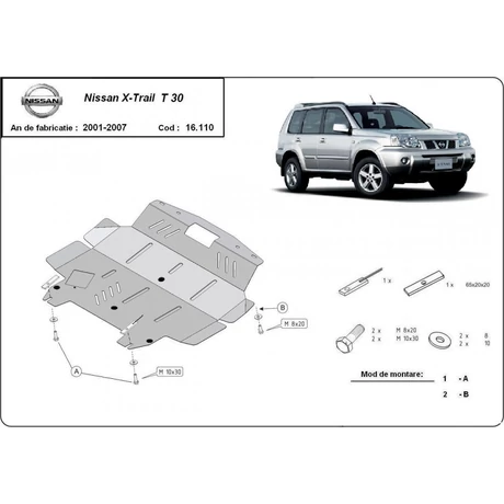 Nissan X-Trail, 2001-2007 - Motorvédő lemez