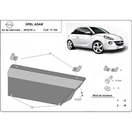 Opel Adam, 2012-2018 - Motorvédő lemez