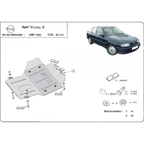 Opel Vectra A, 1988-1995 - Motorvédő lemez