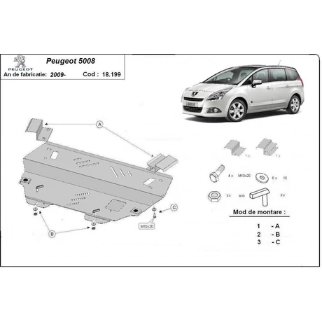 Peugeot 5008, 2009-2018 - Motorvédő lemez