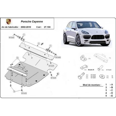 Porsche Cayenne, 2002-2010 - Motorvédő lemez