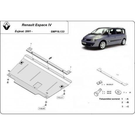 Renault Espace IV, 2001-2018 - Motorvédő lemez