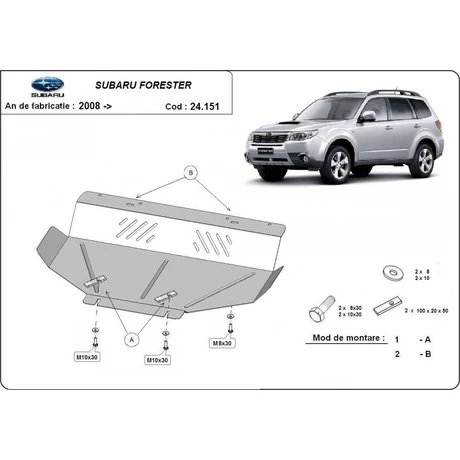Subaru Forester, 2008-2013 - Motorvédő lemez