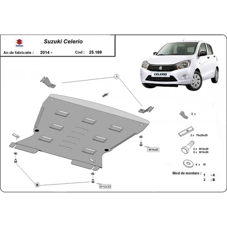 Suzuki Celerio, 2014-2018 - Motorvédő lemez