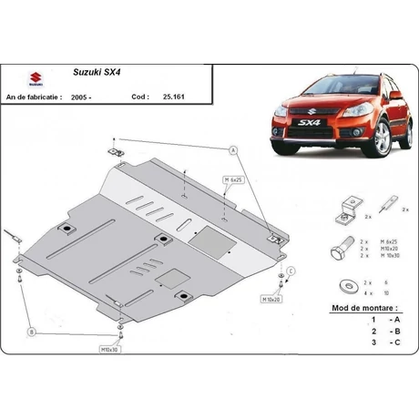 Suzuki SX4, 2016-2018 - Motorvédő lemez
