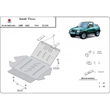 Suzuki Vitara, 1988-1999 - Motorvédő lemez