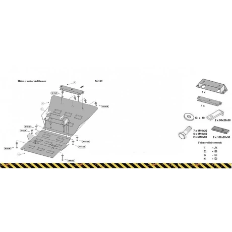Toyota Land Cruiser J100, 1998-2008 - Motorvédő lemez