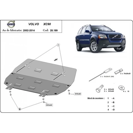 Volvo XC90, 2002-2014 - Motorvédő lemez